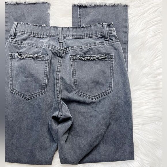 Missguided Raw Edge Straight Leg Jeans Black Size 4 - Picture 4 of 8